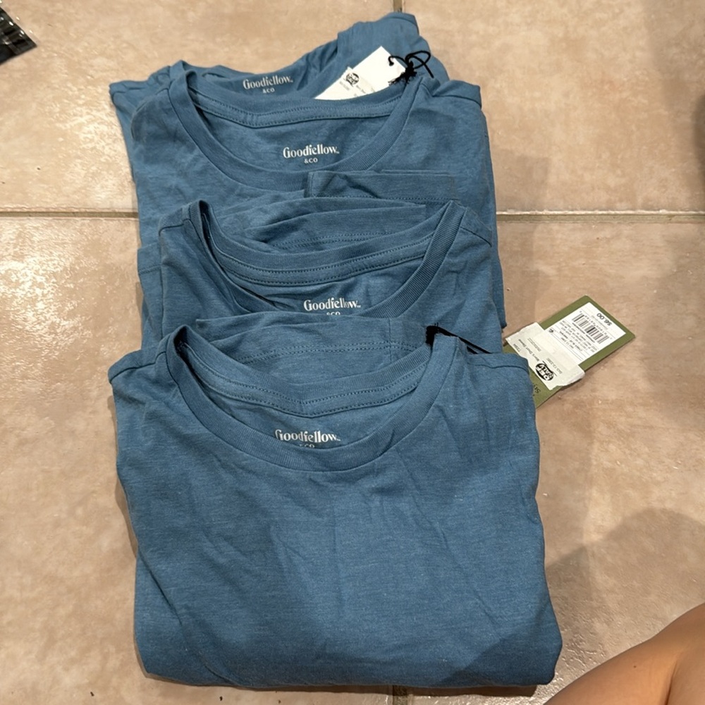 $ Goodfellow & Co BUNDLE OF 4 Mens Lyndale Short Sleeve Size L Blue NWT